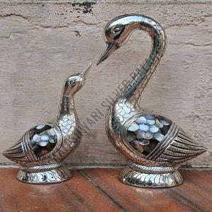 Silver Plated Loving Swan Pair