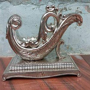 Wooden Handicraft Silver Plated Bottle Holder