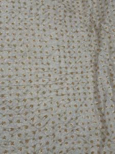 Golden Floral Embroidered Fabric