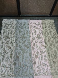 Scalloped Border Embroidered Fabric