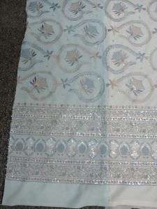 Scalloped Border Embroidered Fabric