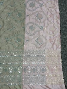 Scalloped Border Embroidered Fabric