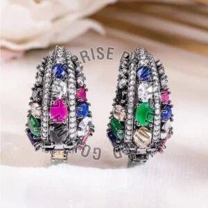 Multicolour Gemstone Stud Earrings