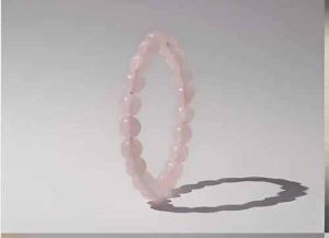8mm Round Rose Quartz Beaded Bracelet
