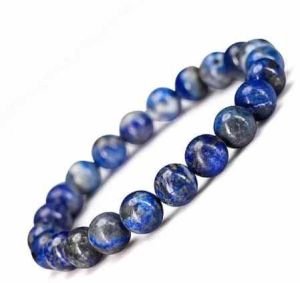 Round Lapis Lazuli Beaded Bracelet
