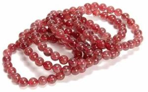Round Strawberry Quartz Beaded Bracelet