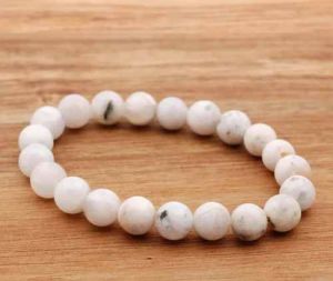 Round Rainbow Moonstone Beaded Bracelet