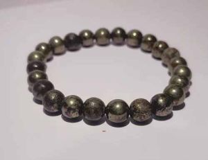 Round Pyrite Beaded Bracelet