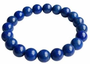 Round Lapis Lazuli Beaded Bracelet