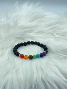 7 Chakra Lava Beaded Bracelet