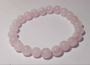 8mm Round Rose Quartz Beaded Bracelet