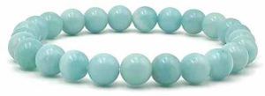 Aaa Round Natural Amazonite Beaded Bracelet