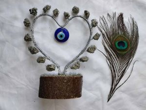 Cluster Heart Shape Tree Pyrite Stone
