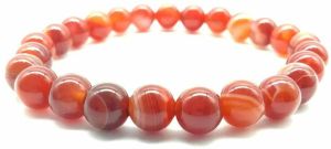 Round Carnelian Beaded Bracelet