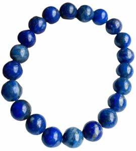 Round Lapis Lazuli Beaded Bracelet