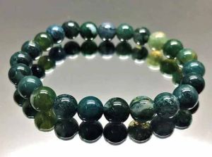 Round Moss Agate Stone Bracelet