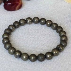 Round Pyrite Beaded Bracelet