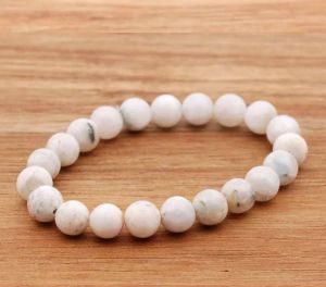 Round Rainbow Moonstone Beaded Bracelet