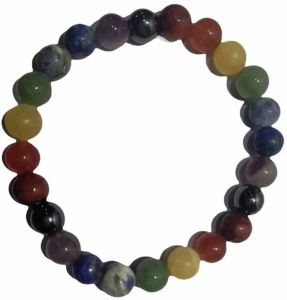 Round Seven Chakra Gemstone Bracelet