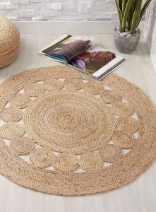 Floral Handwoven Jute Rug