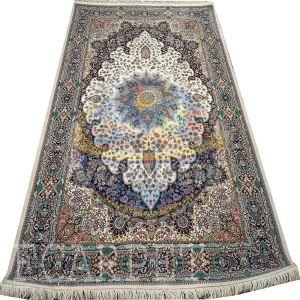 Art Silk Geometric Hand Knotted Carpet