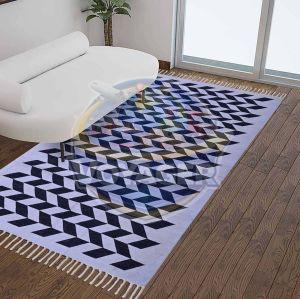 Cotton Geometric Flat Weave Carpet