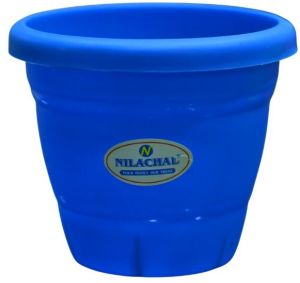 Blue Round Plastic Flower POT