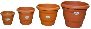 Brown Round Plastic Flower POT