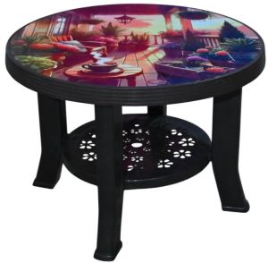 Printed Round Plastic Coffee Table