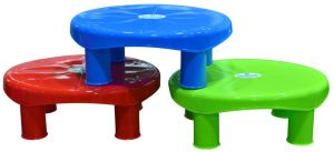 Red Plastic Round Bath Stool