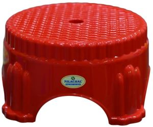 Red Plastic Bathroom Stool