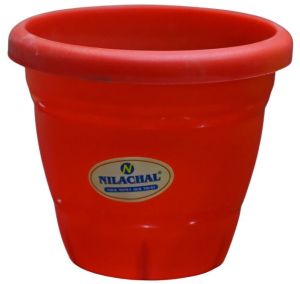 Red Round Plastic Flower POT