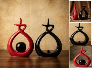 Abstract Couple Ceramic Decor Showpiece