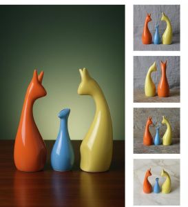 Abstract Giraffe Shape Ceramic Decor Showpiece