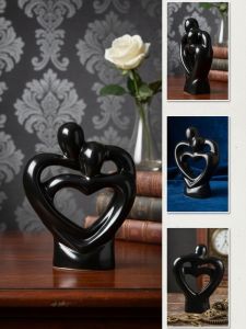Abstract Heart Couple Ceramic Decor Showpiece