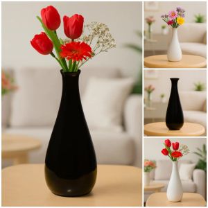 Black and White Ceramic Flower Vase Set