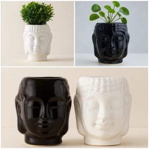 Buddha Face Ceramic Planter