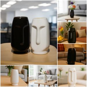 Ceramic Face Shaped Flower Vase