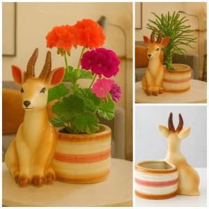 Deer Figure Ceramic Flower Planter