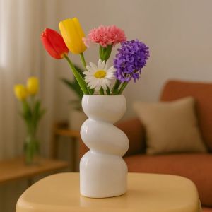 Elegant Stone Spiral Flower Vase