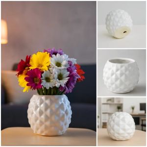 Geometric Texture Ceramic Flower Pot
