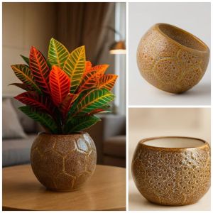 Hexagon Texture Ceramic Flower Planter