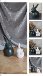 Minimal Rabbit Shape Ceramic Decor Showpiece