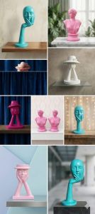 Modern Abstract Face Ceramic Decor Showpiece