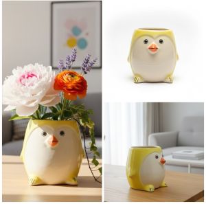 Penguin Shape Ceramic Flower Pot