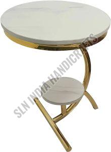 2 Tier Goldern Metal Round Side Table