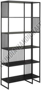 Black Metal Frame Five Shelve Bookcase