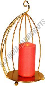 Golden Metal Wire Cage Style Tealight Candle Holder