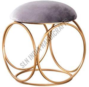 Golden Metallic Round Sitting Stool