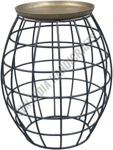 Metallic Pot Shape Side Table
